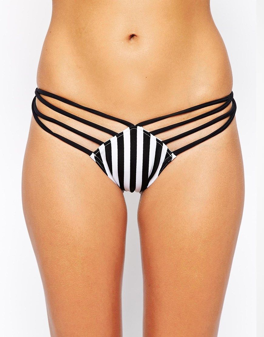 ASOS Bas de bikini brésilien à rayures effet Asos Pickture