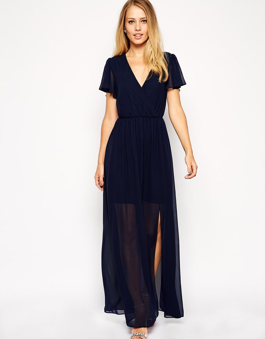 ASOS Maxi robe à dos ouvert et manches Asos Pickture