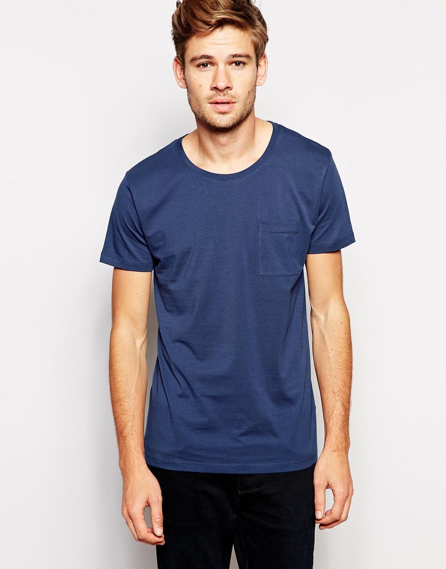Selected - T-shirt en coton pima avec poche - Selected - Pickture
