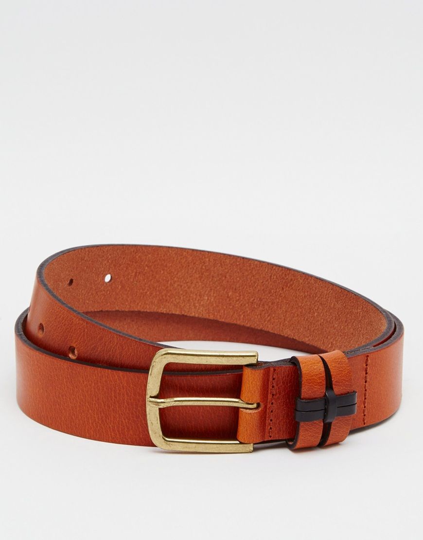 ASOS Leather Belt In Tan With Keeper Detail - - Asos - Pickture