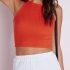 Orange halter neck crop top - Pickture